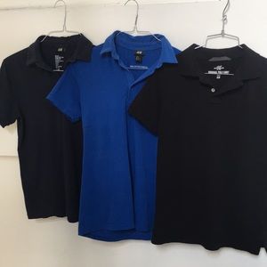 Bundle of 3 H & M Polos Size S Black, Blue, Navy